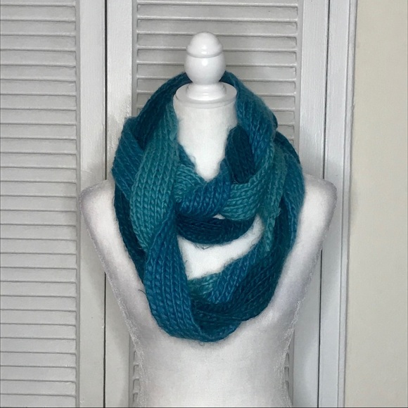 Merona Accessories - NWOT Merona Knit Blue Braided Infinity Scarf